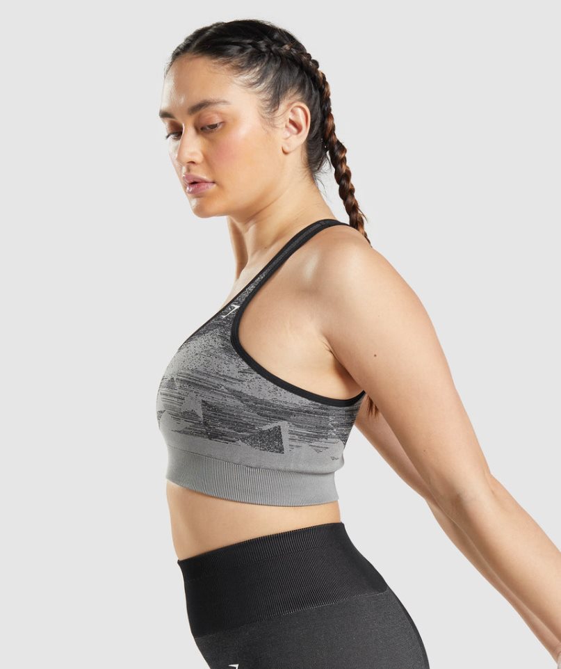 Women's Gymshark Adapt Ombre Seamless Sports Bra Black | CA ADN071